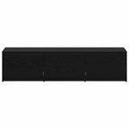 Mobile TV con LED con strisce LED Rovere Nero 165 x 34 x 40 cm