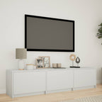 Mobile TV con LED Bianco 165 x 34 x 40 cm Legno ingegnerizzato