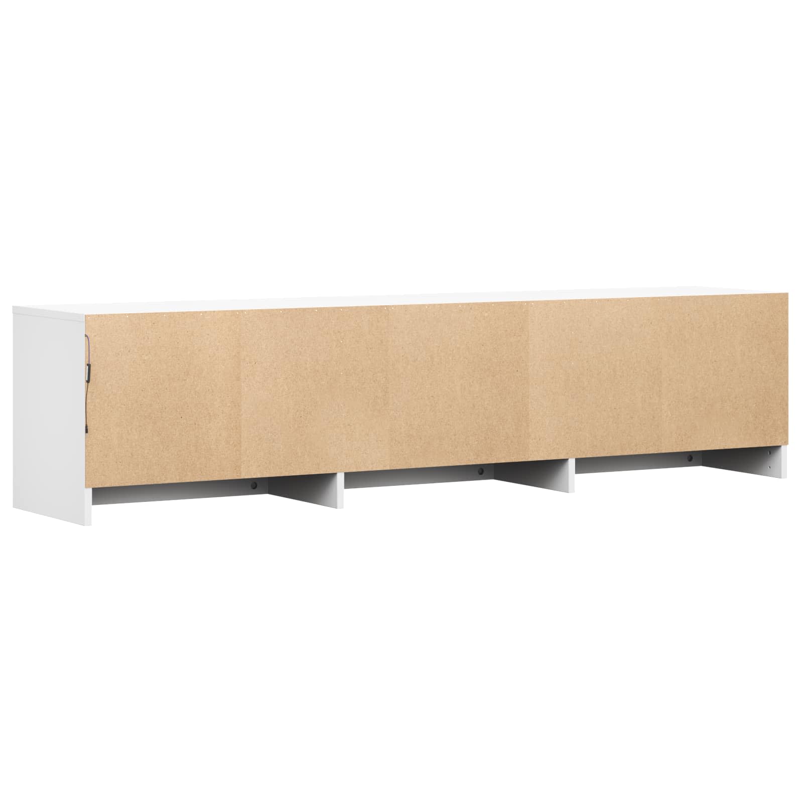 Mobile TV con LED Bianco 165 x 34 x 40 cm Legno ingegnerizzato