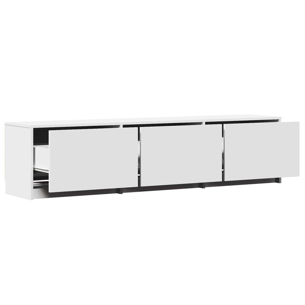 Mobile TV con LED Bianco 165 x 34 x 40 cm Legno ingegnerizzato