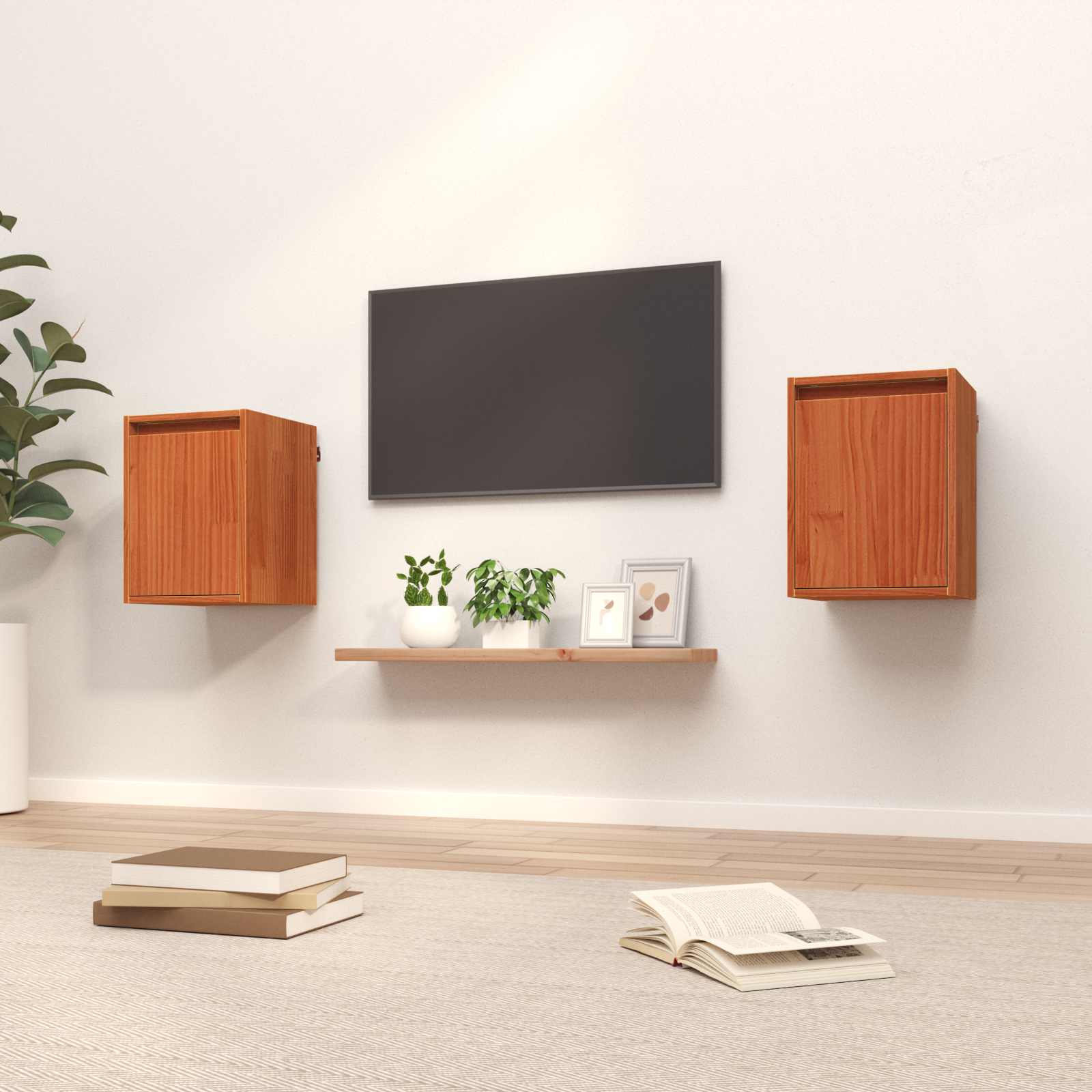 Armadietto a muro 2 pcs Marrone cerato 30 x 30 x 40 cm