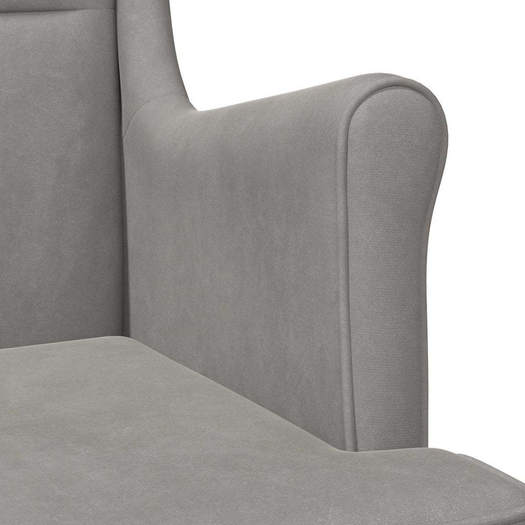 Poltrona Grigio Chiaro Velluto