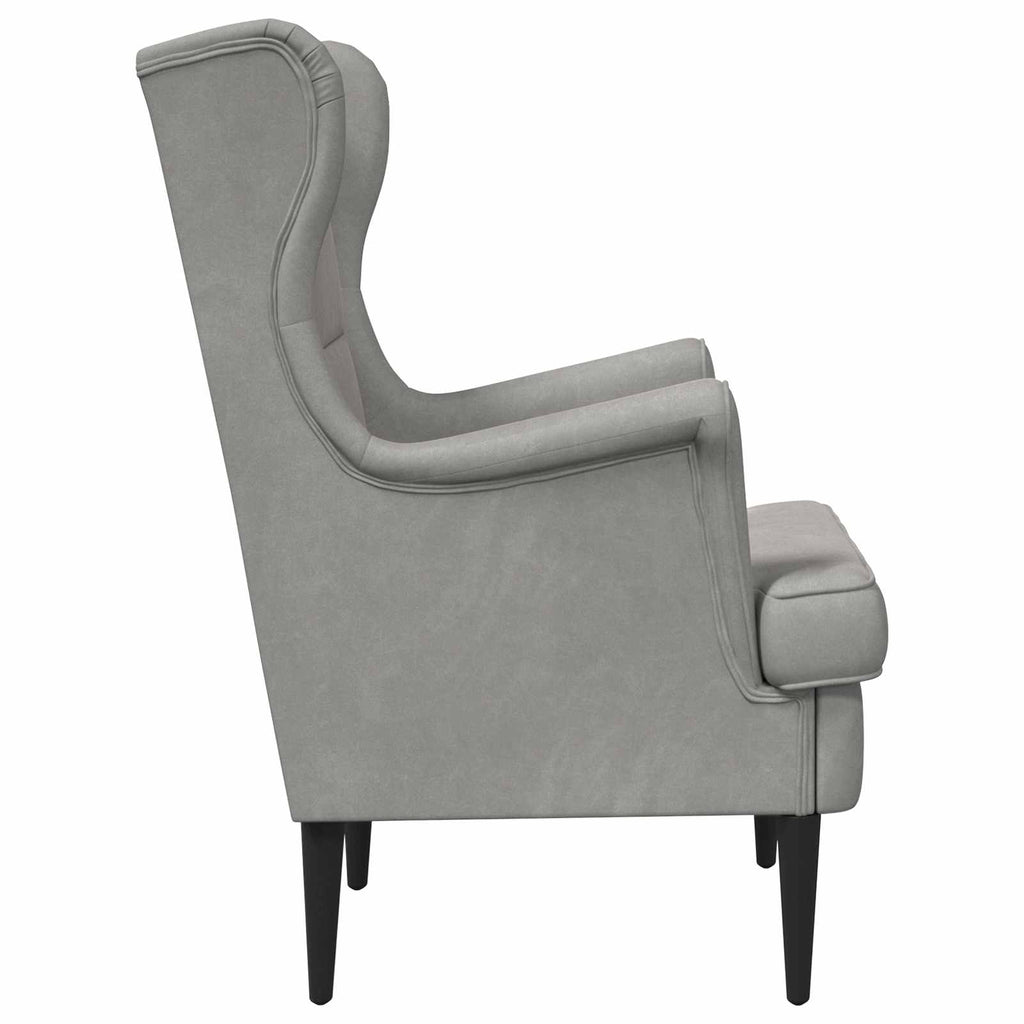 Poltrona Grigio Chiaro Velluto