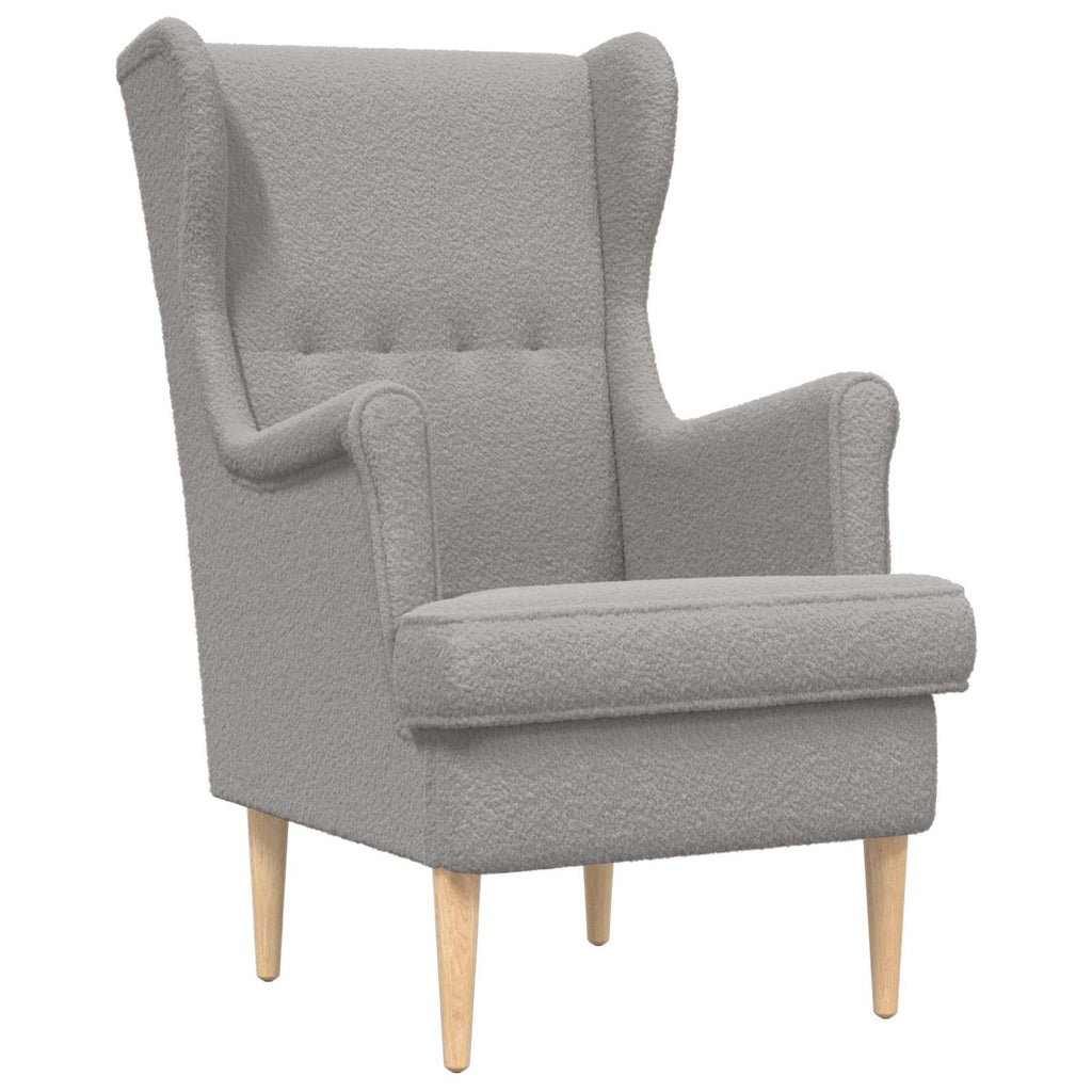 Poltrona Grigio Chiaro Bouclé