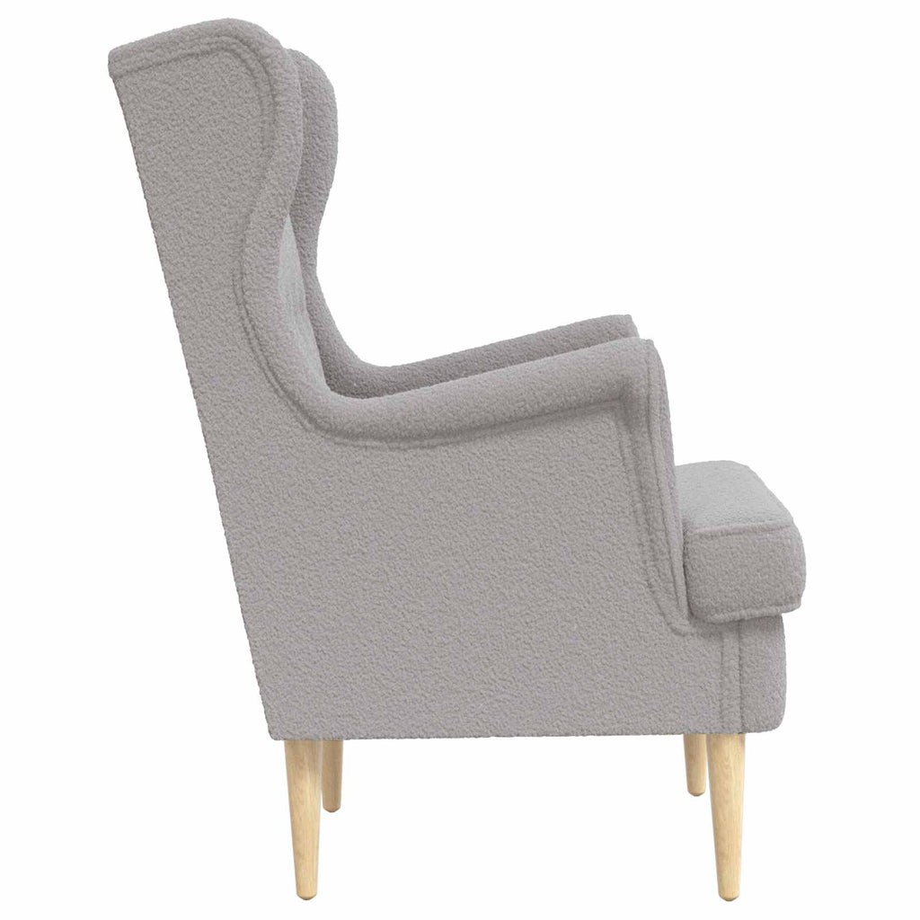 Poltrona Grigio Chiaro Bouclé