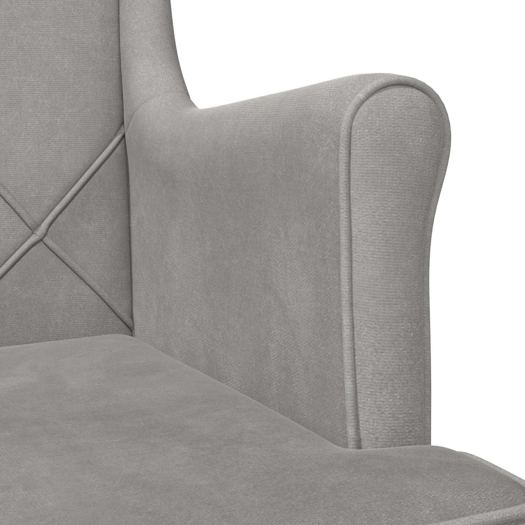 Poltrona Grigio Chiaro Velluto