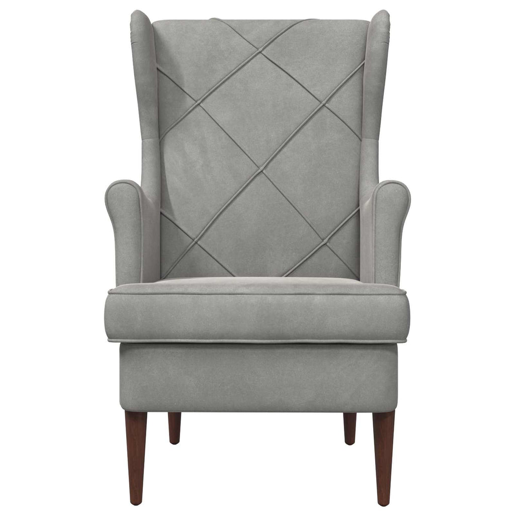 Poltrona Grigio Chiaro Velluto