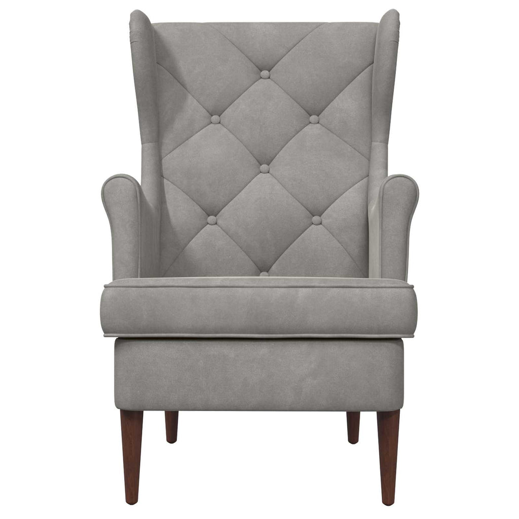 Poltrona Grigio Chiaro Velluto