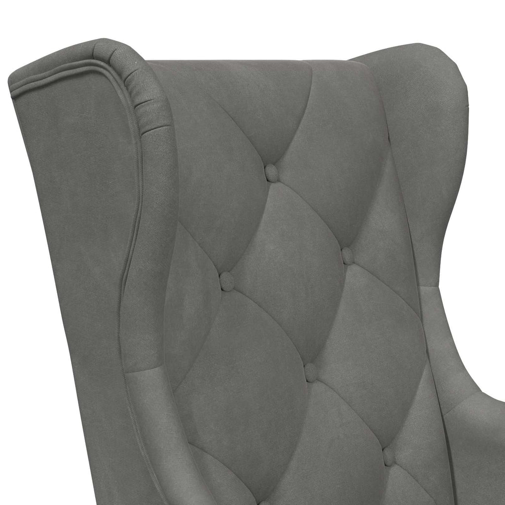 Poltrona Grigio Scuro Velluto