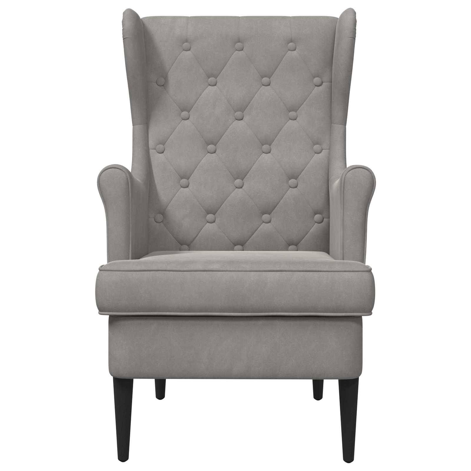 Poltrona Grigio Chiaro Velluto
