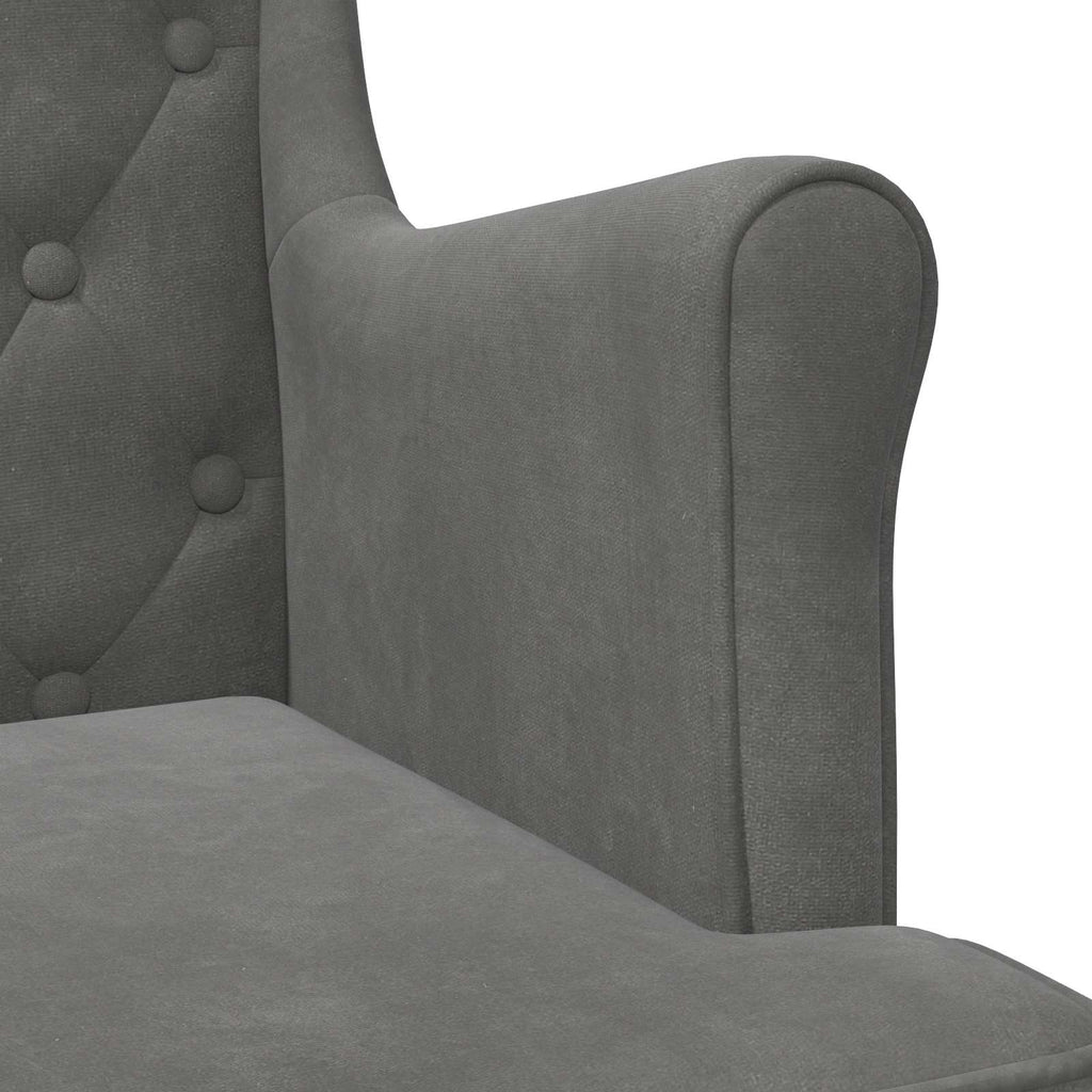 Poltrona Grigio Scuro Velluto