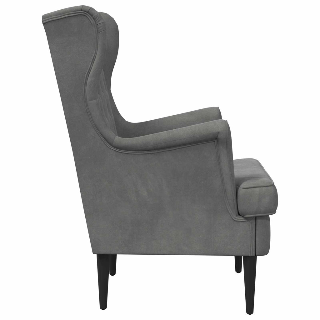 Poltrona Grigio Scuro Velluto