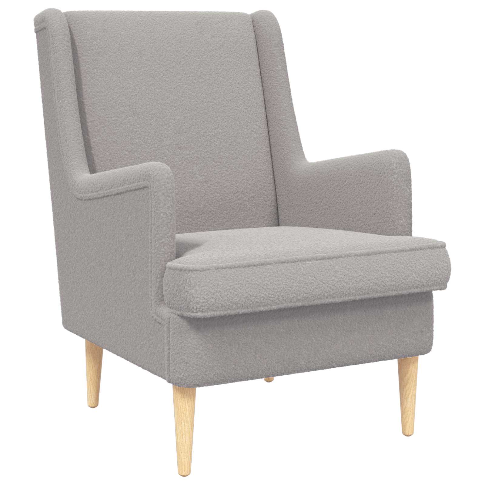 Poltrona Grigio Chiaro Bouclé