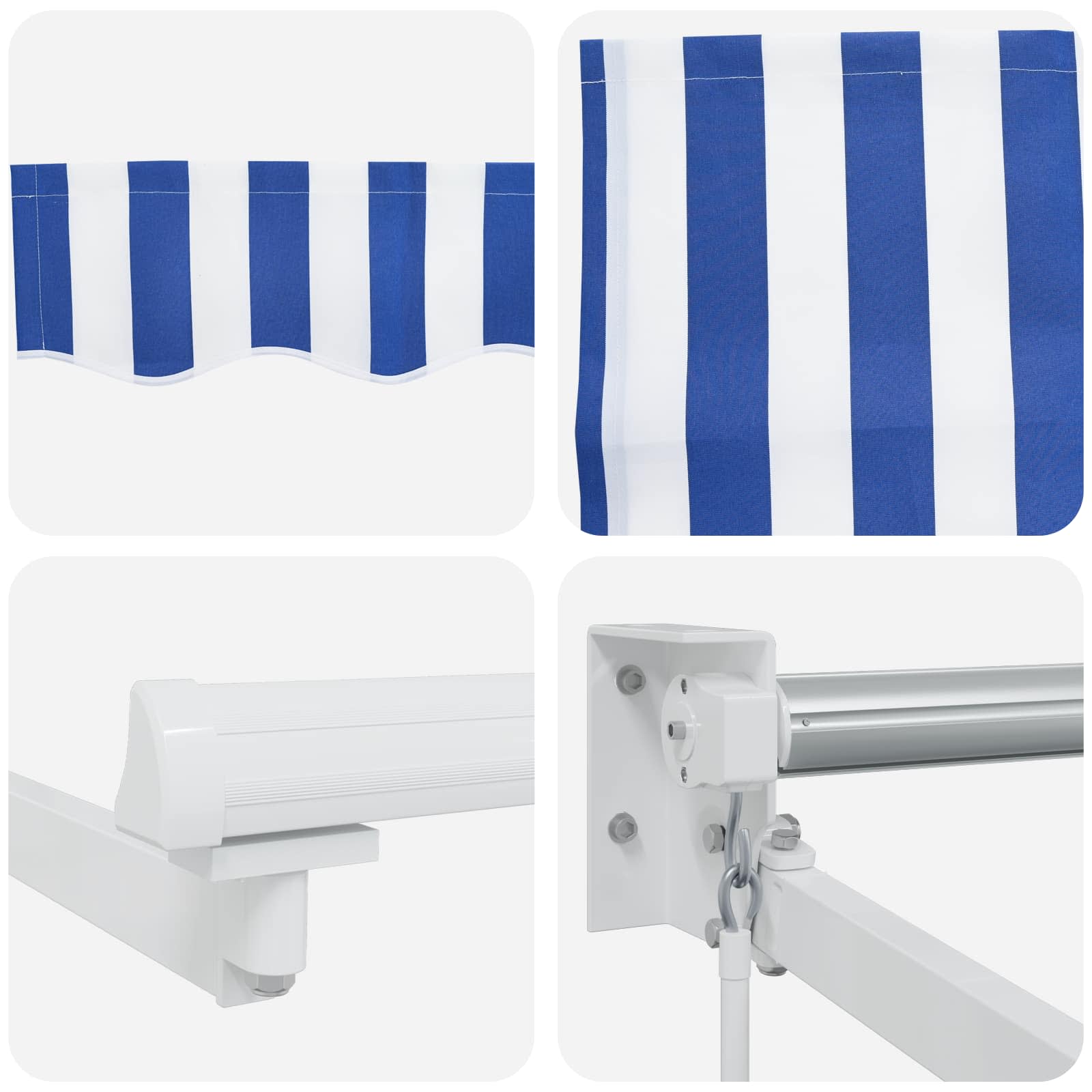 Tenda retrattile Blu e Bianco 2,5 x 2 m