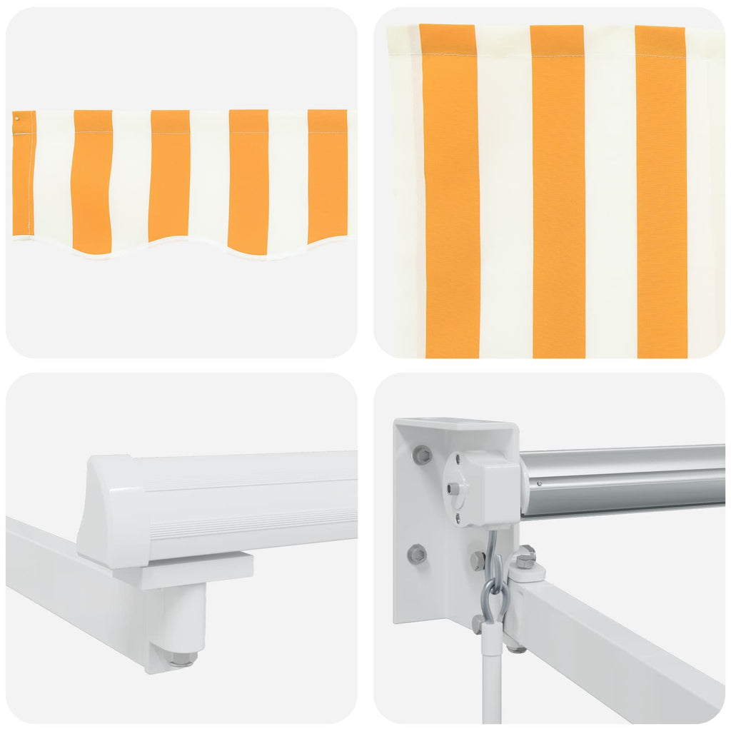 Tenda retrattile Giallo e Bianco 2,5 x 2 m