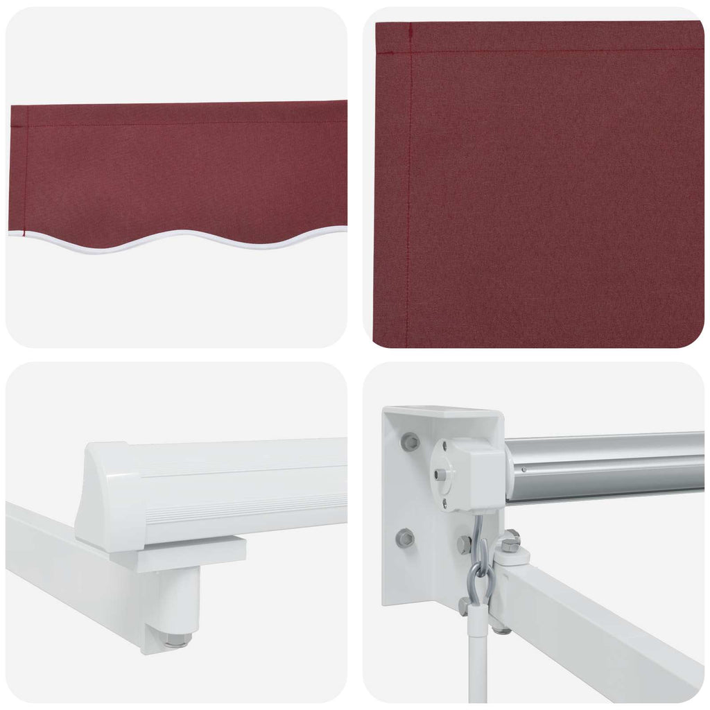 Tenda retrattile Borgogna 2,5 x 2 m 100% Poliestere e Alluminio