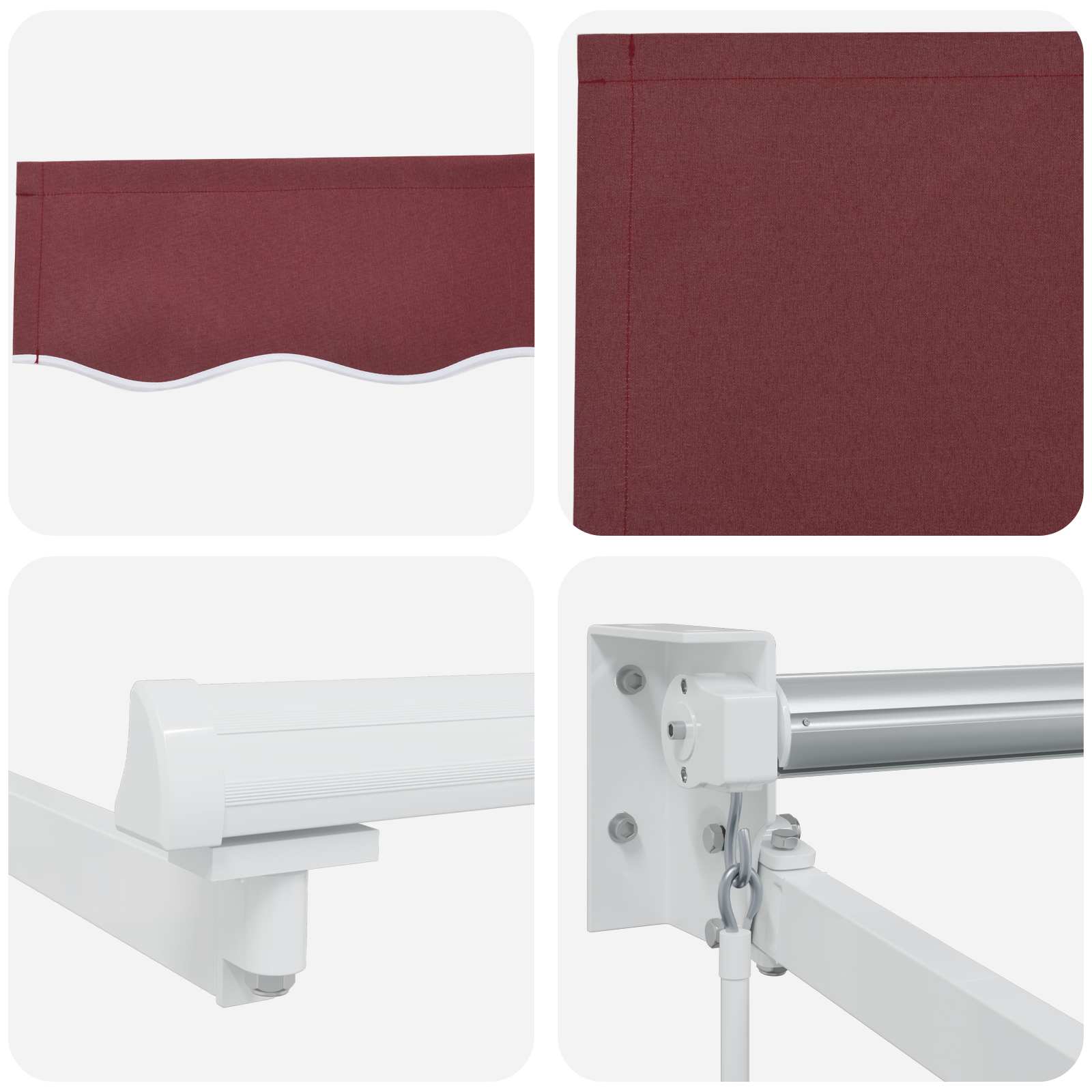 Tenda retrattile Borgogna 2,5 x 2 m 100% Poliestere e Alluminio