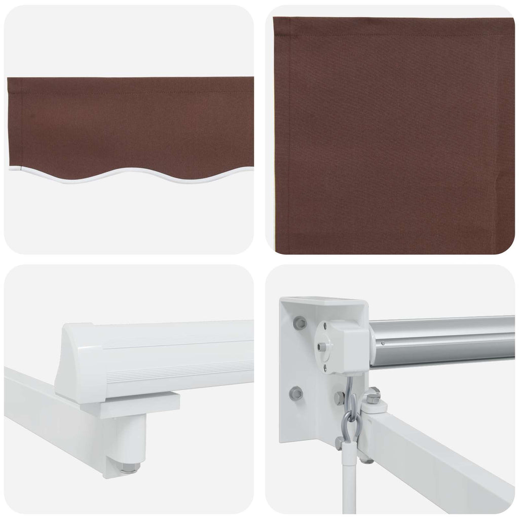 Tenda retrattile Marrone 2,5 x 2 m 100% Poliestere e Alluminio