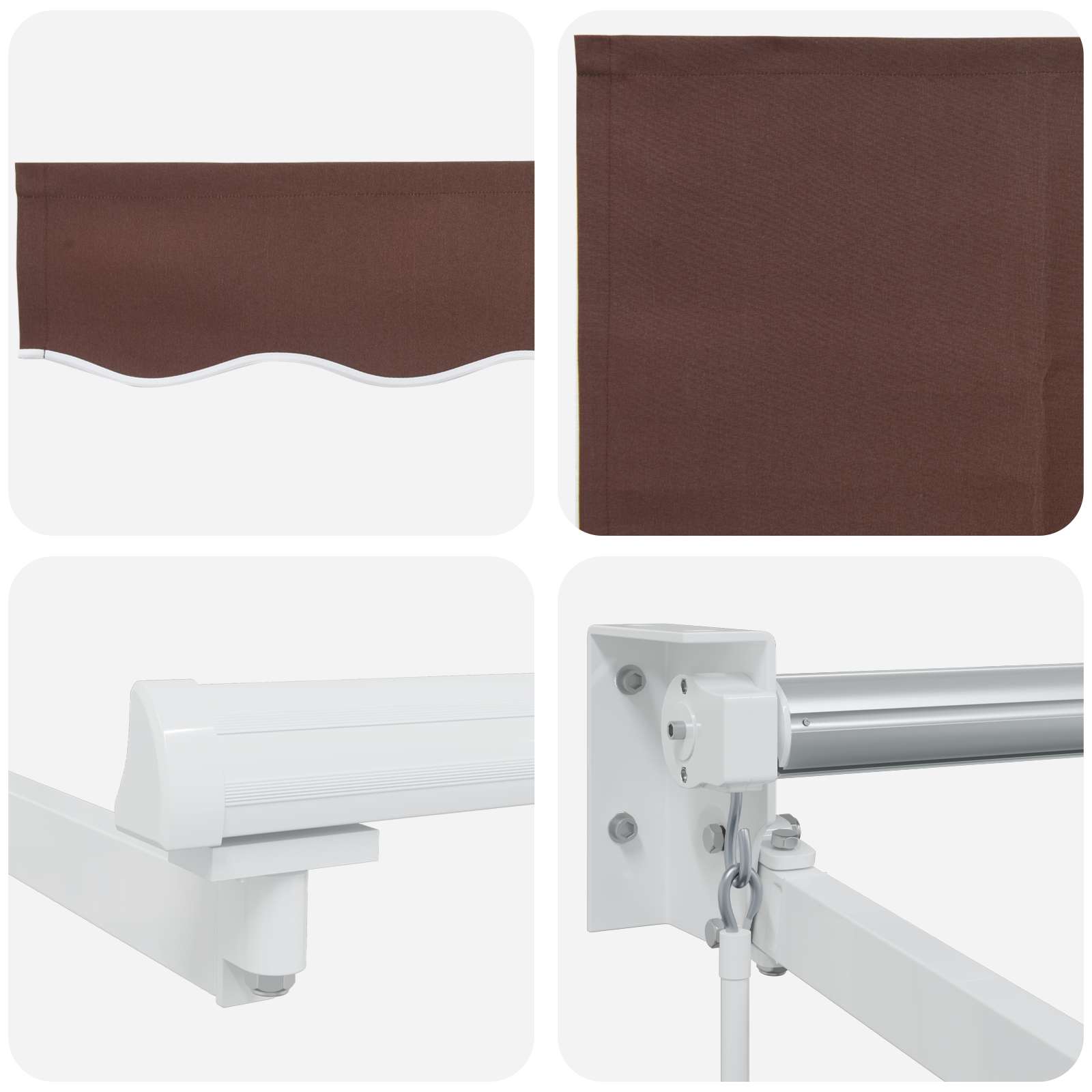 Tenda retrattile Marrone 2,5 x 2 m 100% Poliestere e Alluminio