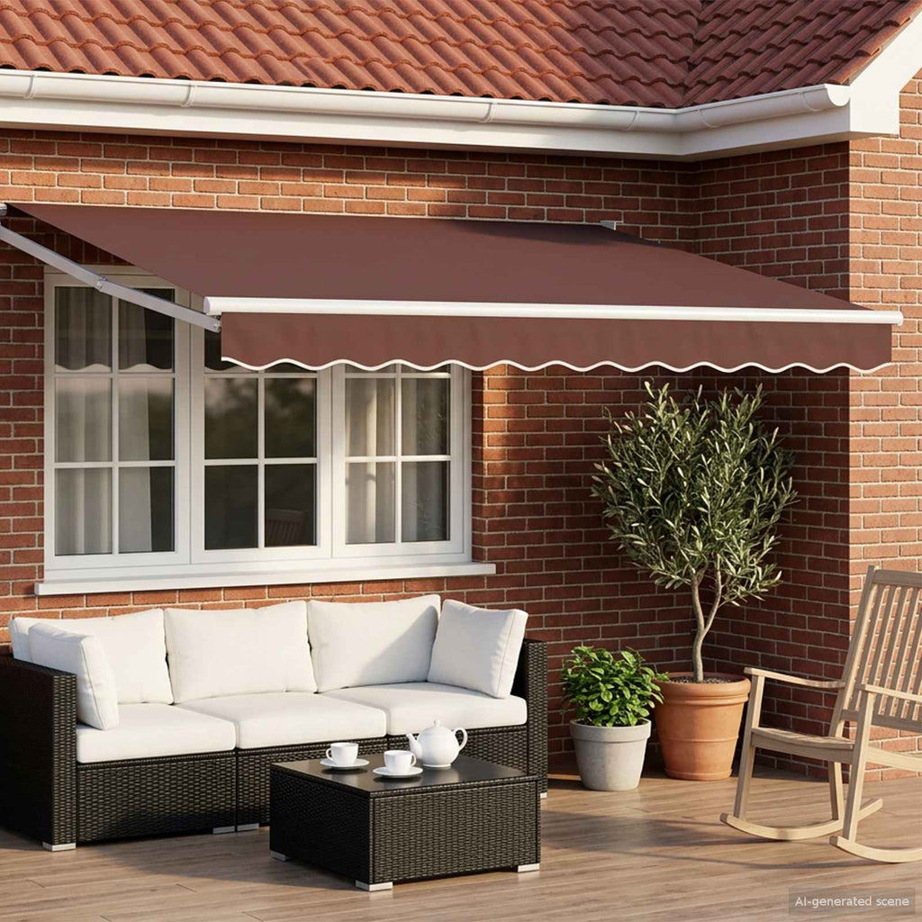 Tenda retrattile Marrone 2,5 x 2 m 100% Poliestere e Alluminio