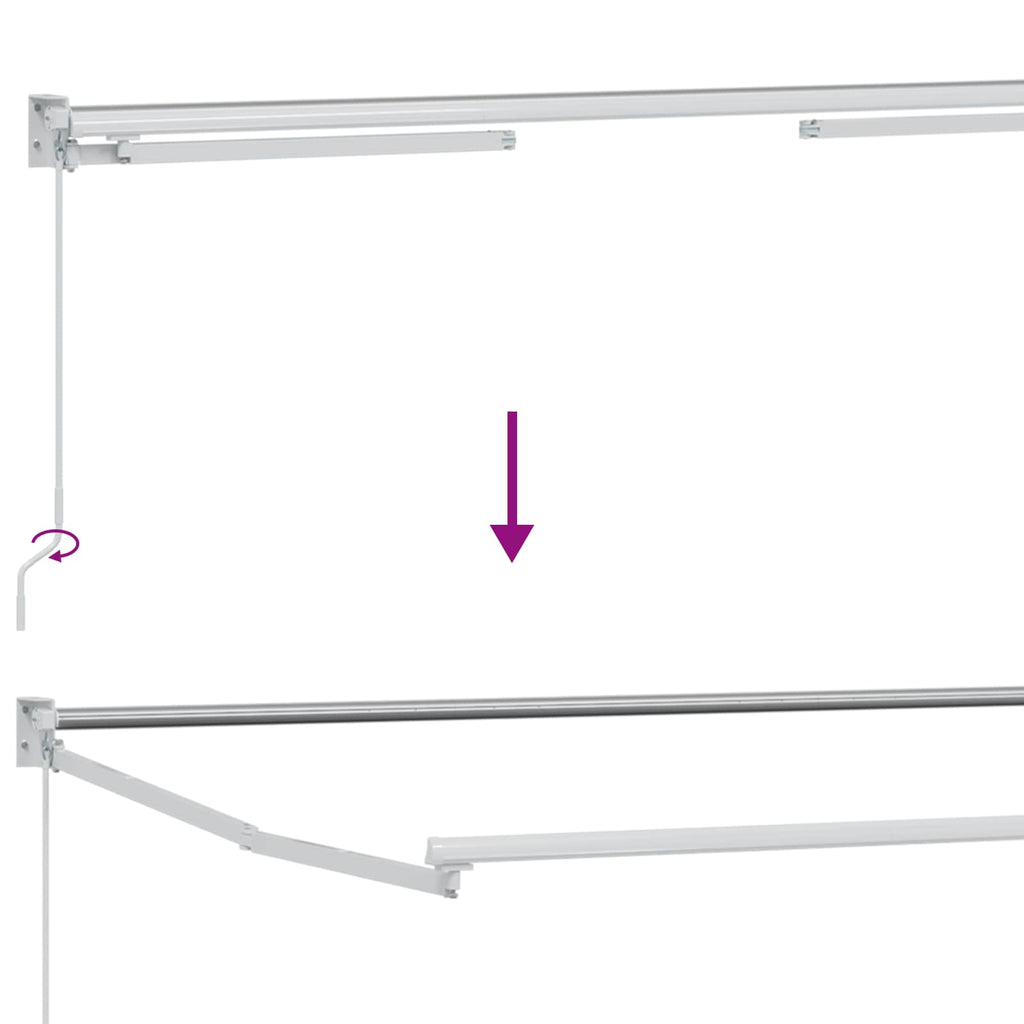 Tenda retrattile Antracite e Bianco 2,5 x 2 m
