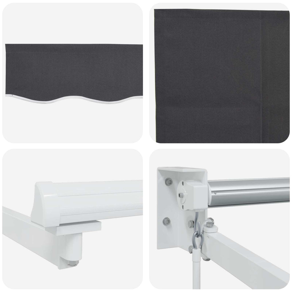 Tenda retrattile Antracite 3 x 2 m 100% Poliestere e Alluminio