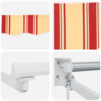 Tenda retrattile Giallo, Arancione e Bianco 3 x 2 m