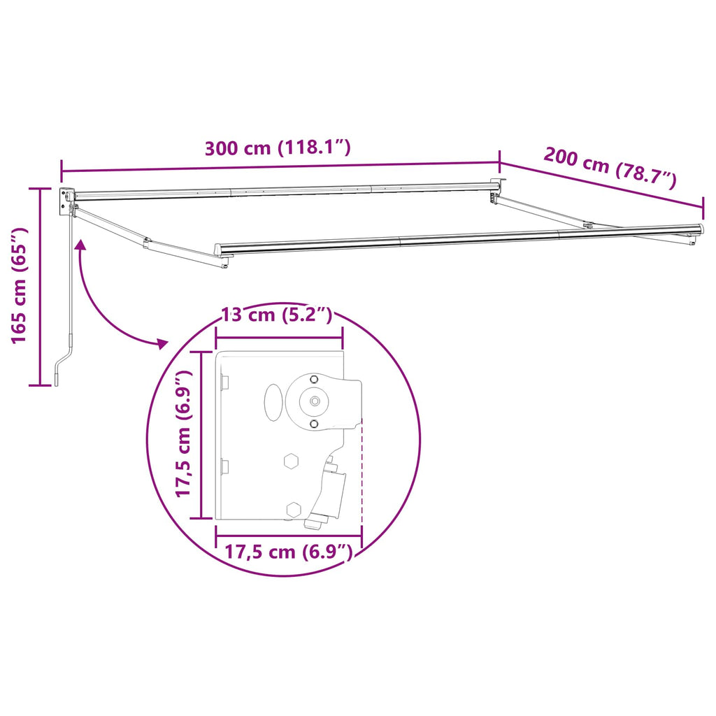 Tenda retrattile Giallo, Arancione e Bianco 3 x 2 m