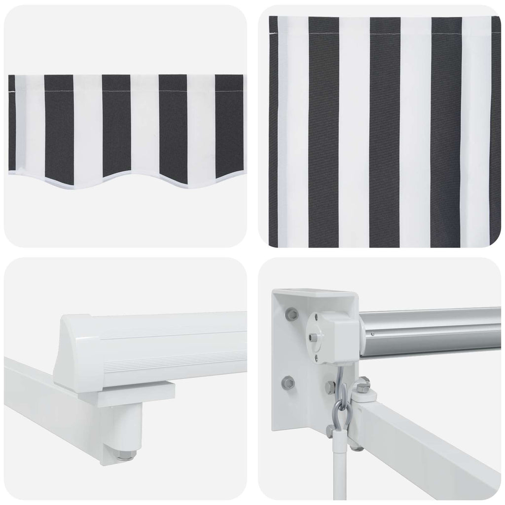 Tenda retrattile Antracite e Bianco 3,5 x 2 m