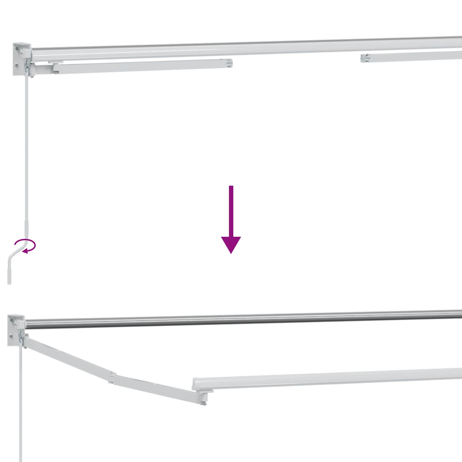 Tenda retrattile Beige 3,5 x 2 m 100% Poliestere e Alluminio