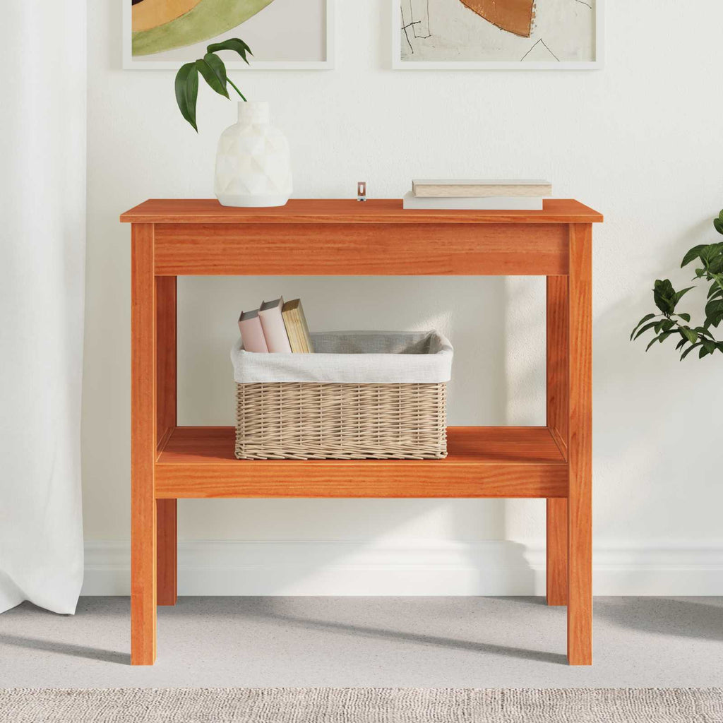 Tavolo consolle con lo scaffale Marrone Cera 80 x 40 x 75 cm