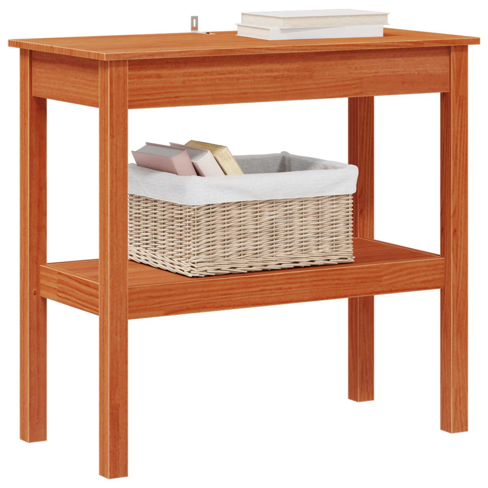 Tavolo consolle con lo scaffale Marrone Cera 80 x 40 x 75 cm