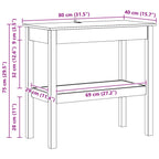 Tavolo consolle con lo scaffale Marrone Cera 80 x 40 x 75 cm