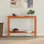 Tavolo consolle con lo scaffale Marrone Cera 110 x 40 x 80 cm