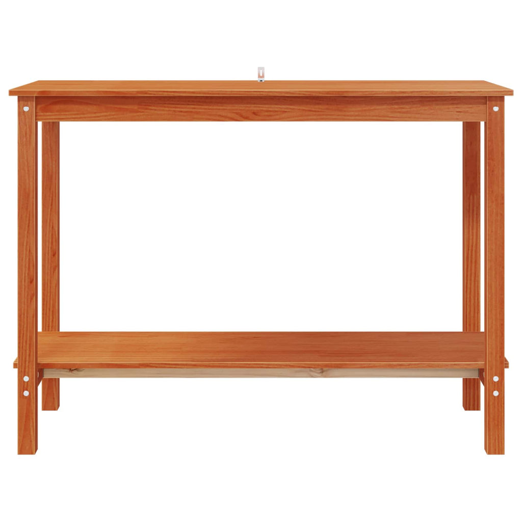 Tavolo consolle con lo scaffale Marrone Cera 110 x 40 x 80 cm