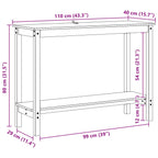 Tavolo consolle con lo scaffale Marrone Cera 110 x 40 x 80 cm