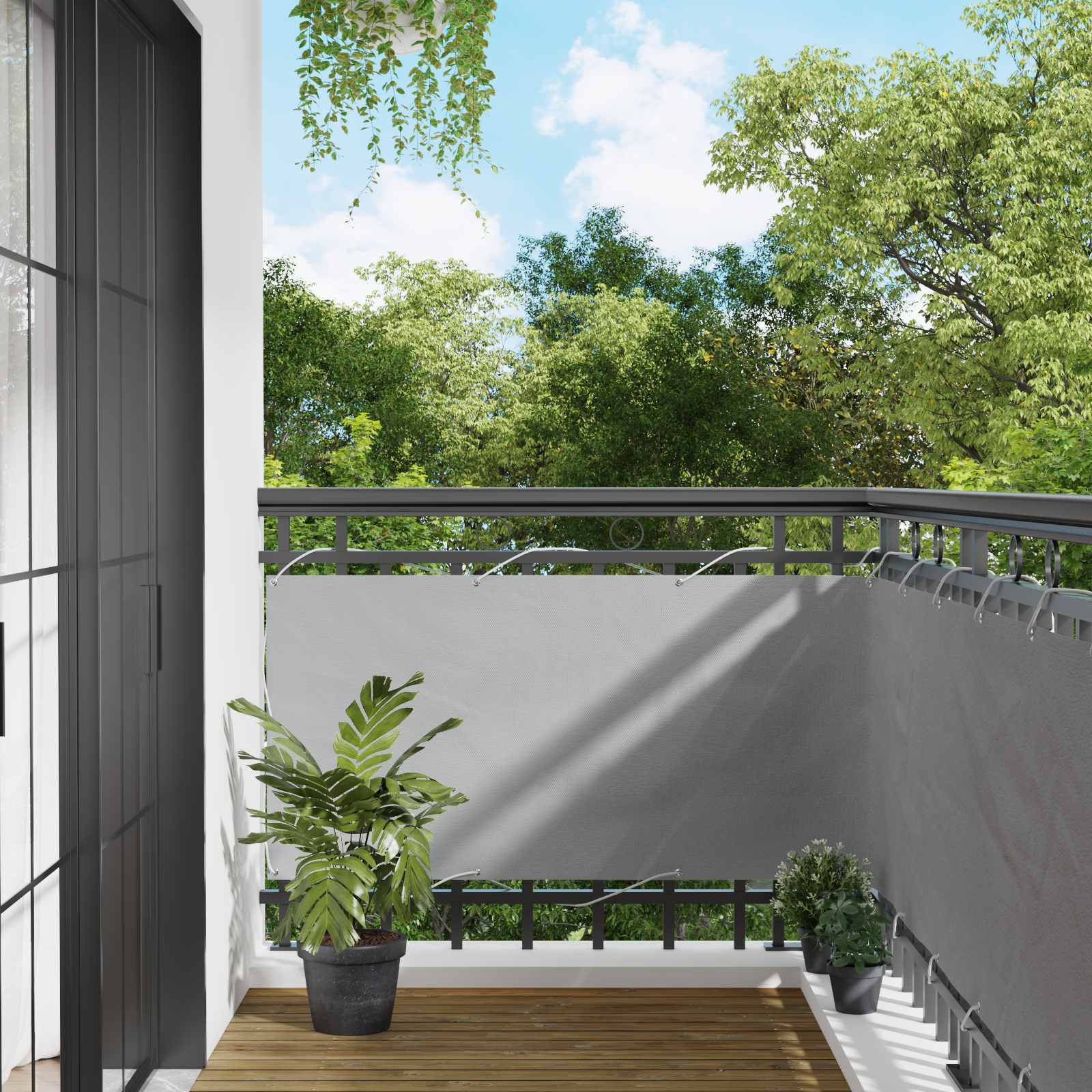 Schermo da balcone Grigio chiaro 75 x 200 cm