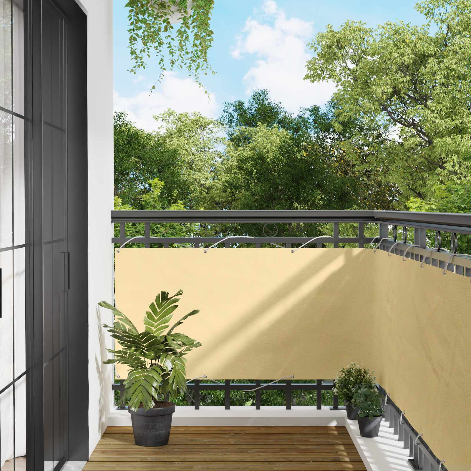 Schermo da balcone 75 x 200 cm Oxford alu rivestito in PU