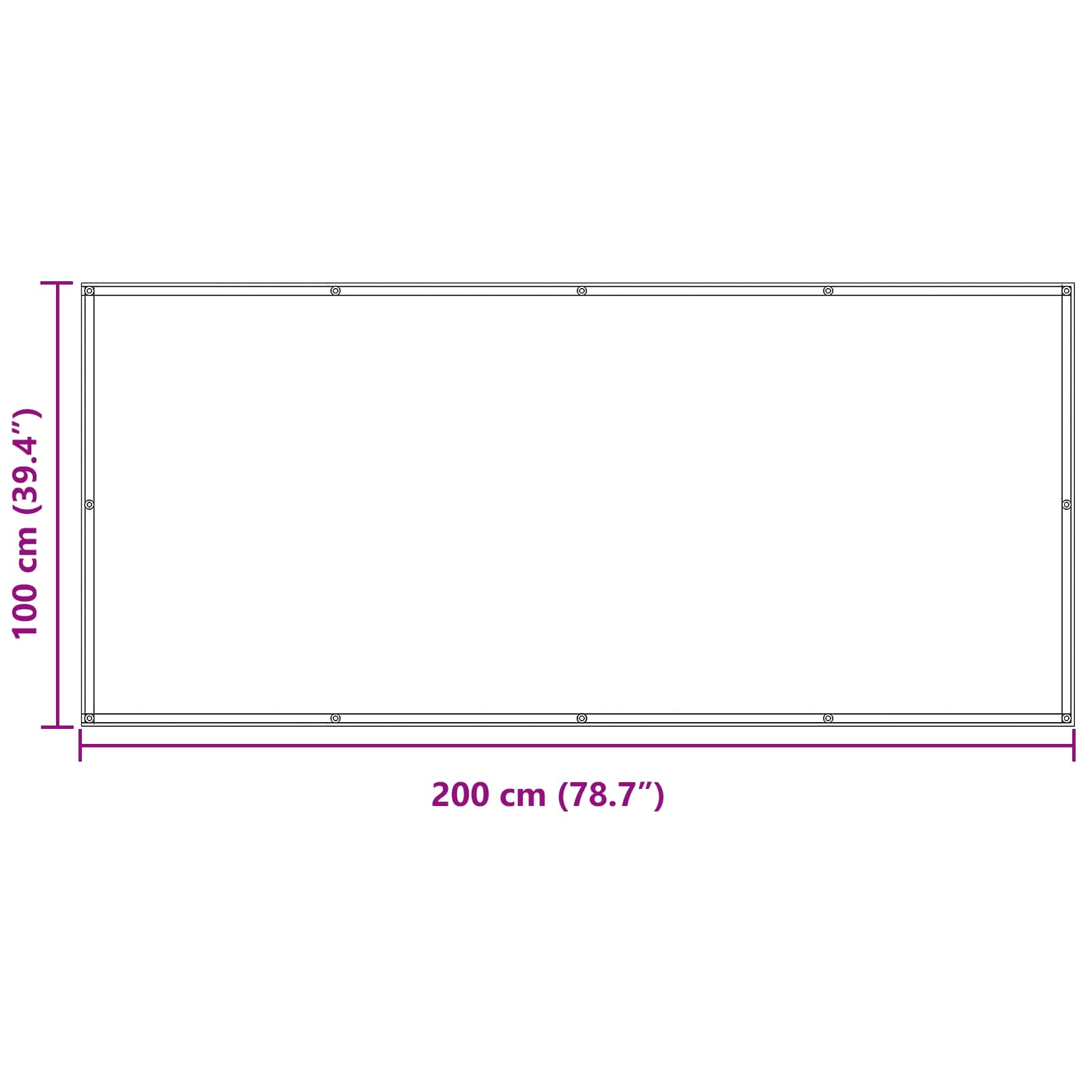 Schermo da balcone Bianco 100 x 200 cm Tessuto Oxford