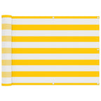Schermo da balcone Giallo e Bianco 75 x 200 cm
