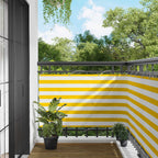Schermo da balcone Giallo e Bianco 100 x 600 cm Tessuto Oxford