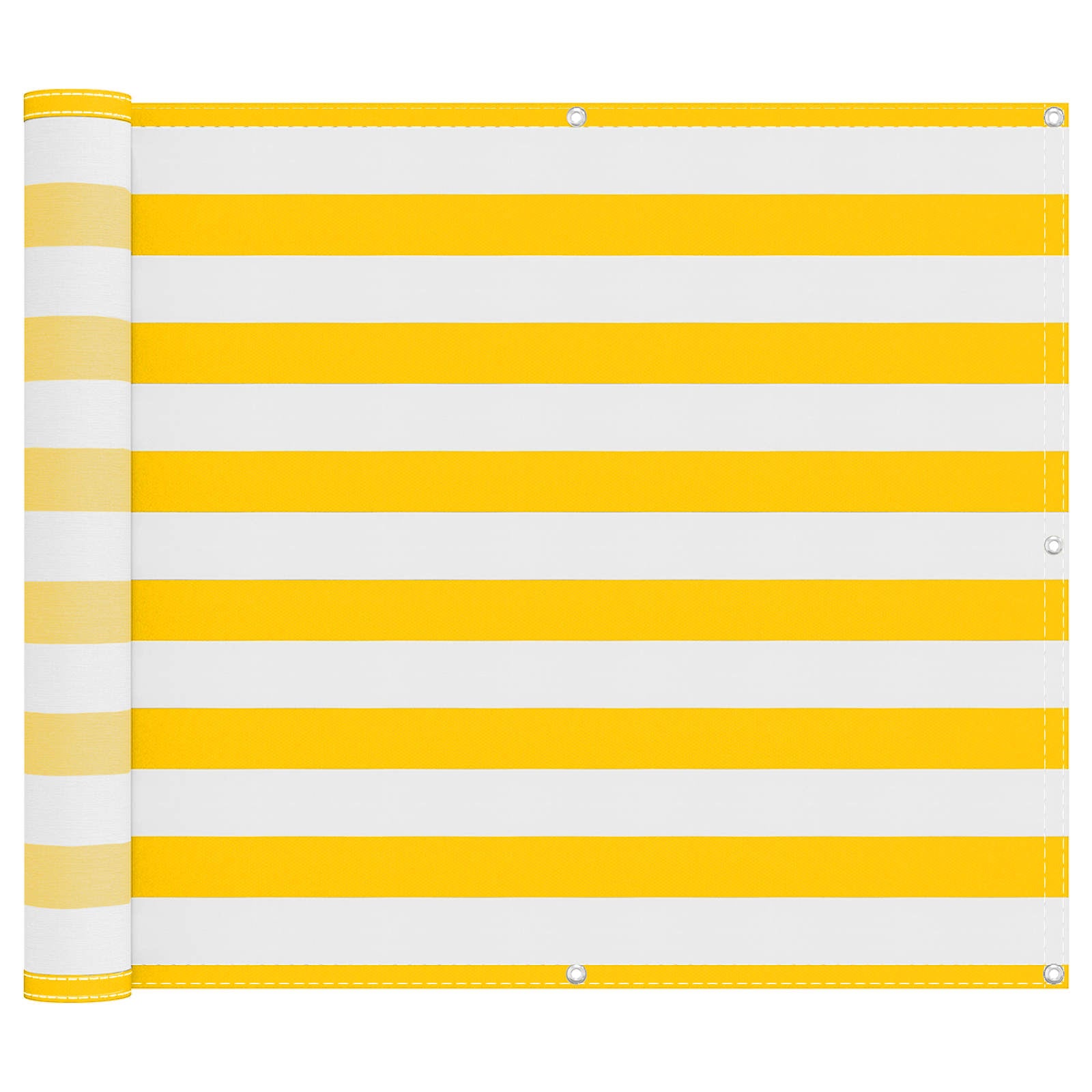 Schermo da balcone Giallo e Bianco 100 x 700 cm Tessuto Oxford