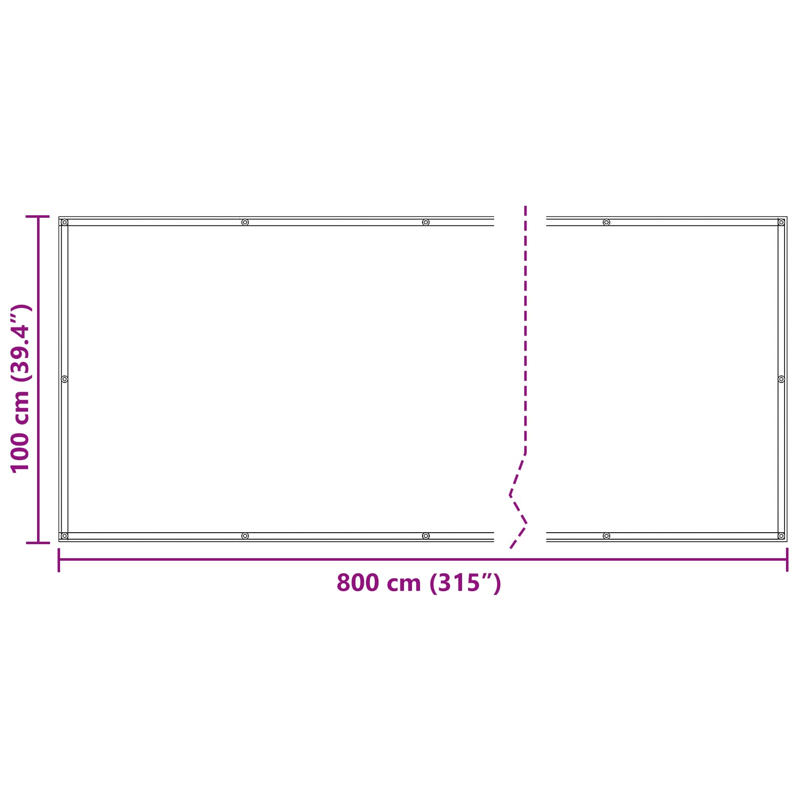 Schermo da balcone Giallo e Bianco 100 x 800 cm Tessuto Oxford