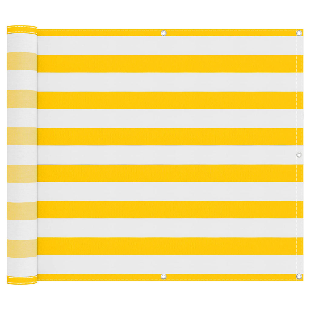 Schermo da balcone Giallo e Bianco 100 x 1000 cm Tessuto Oxford