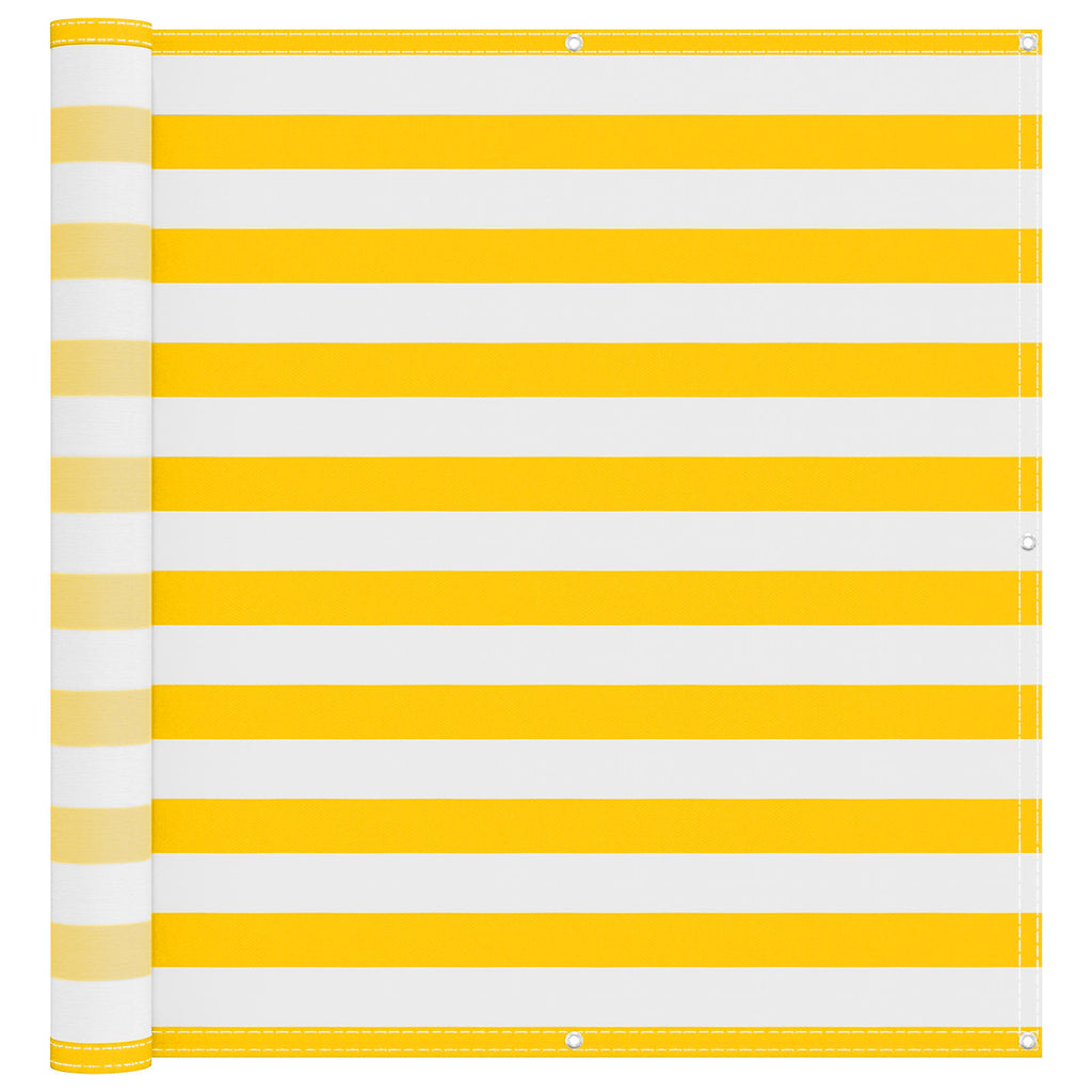 Schermo da balcone Giallo e Bianco 110 x 200 cm Tessuto Oxford