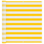 Schermo da balcone Giallo e Bianco 110 x 200 cm Tessuto Oxford