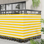 Schermo da balcone Giallo e Bianco 110 x 300 cm Tessuto Oxford