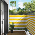 Schermo da balcone Giallo e Bianco 110 x 400 cm Tessuto Oxford