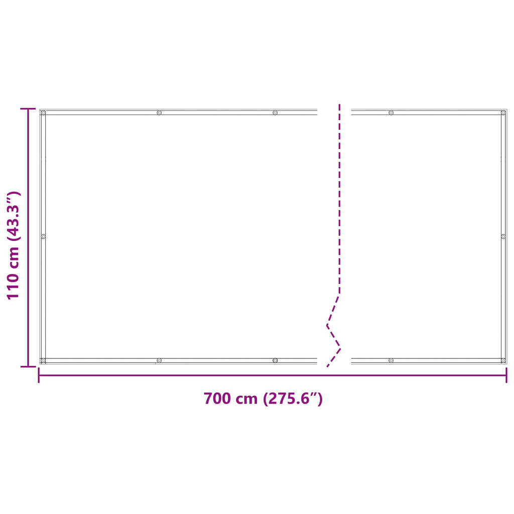 Schermo da balcone Giallo e Bianco 110 x 700 cm Tessuto Oxford