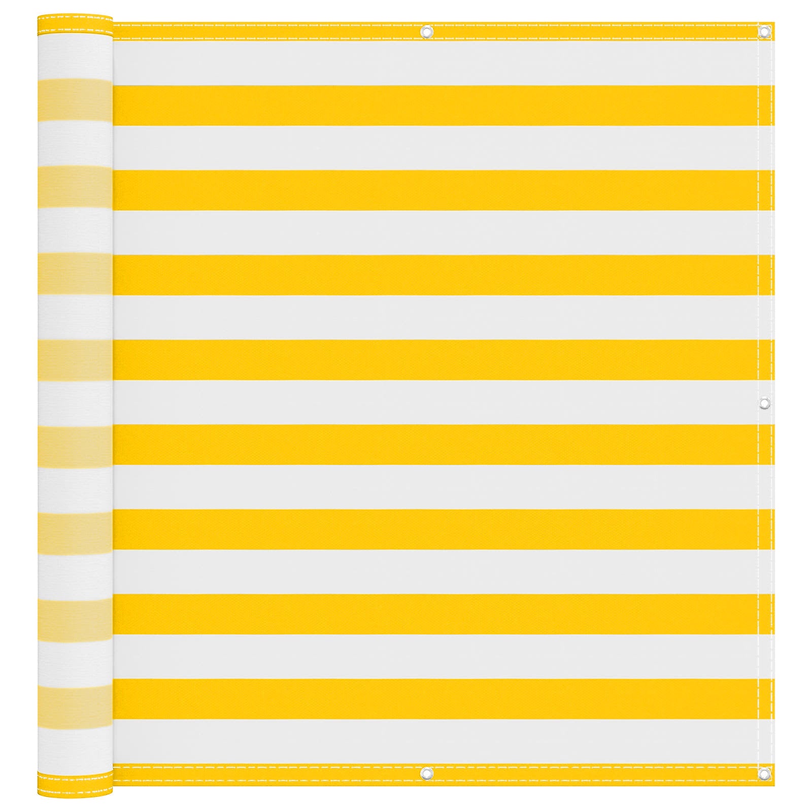 Schermo da balcone Giallo e Bianco 110 x 800 cm Tessuto Oxford